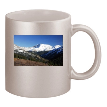 Mountains 11oz Metallic Silver Mug