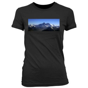 Mountains Women's Junior Cut Crewneck T-Shirt