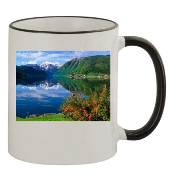 Mountains 11oz Colored Rim & Handle Mug