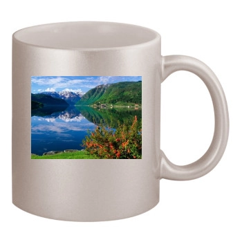 Mountains 11oz Metallic Silver Mug