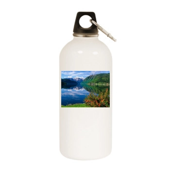 Mountains White Water Bottle With Carabiner