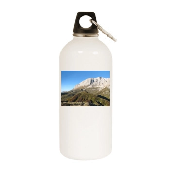 Mountains White Water Bottle With Carabiner