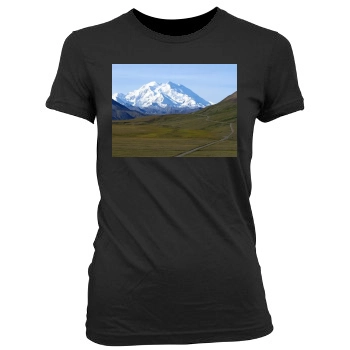 Mountains Women's Junior Cut Crewneck T-Shirt