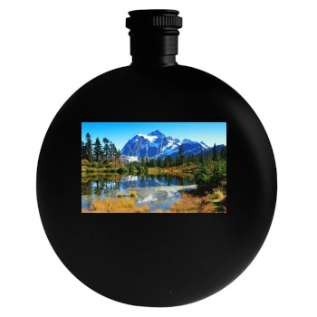 Mountains Round Flask