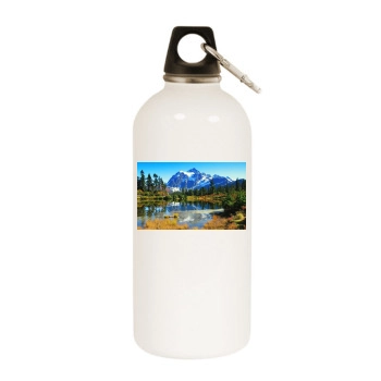 Mountains White Water Bottle With Carabiner