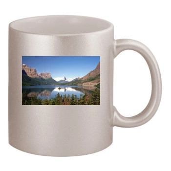 Mountains 11oz Metallic Silver Mug