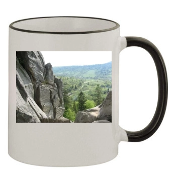 Mountains 11oz Colored Rim & Handle Mug