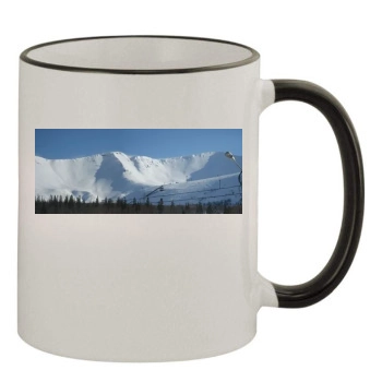 Mountains 11oz Colored Rim & Handle Mug