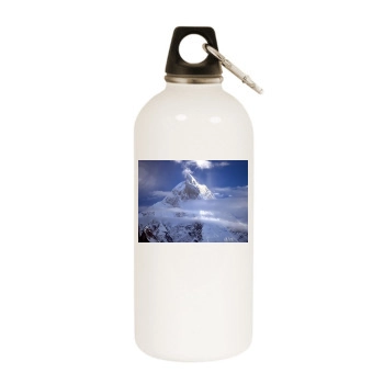 Mountains White Water Bottle With Carabiner