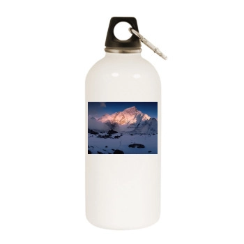 Mountains White Water Bottle With Carabiner