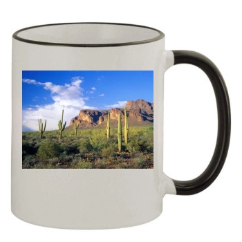 Mountains 11oz Colored Rim & Handle Mug