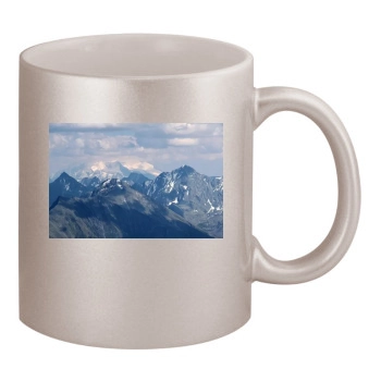 Mountains 11oz Metallic Silver Mug