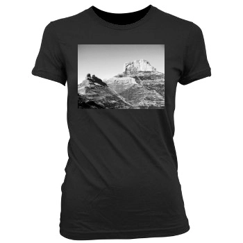 Mountains Women's Junior Cut Crewneck T-Shirt