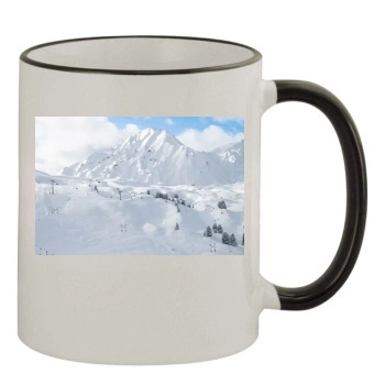 Mountains 11oz Colored Rim & Handle Mug