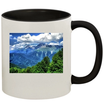 Mountains 11oz Colored Inner & Handle Mug