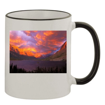 Mountains 11oz Colored Rim & Handle Mug