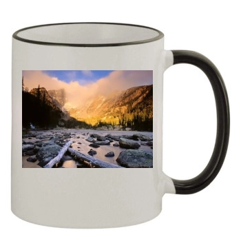 Mountains 11oz Colored Rim & Handle Mug