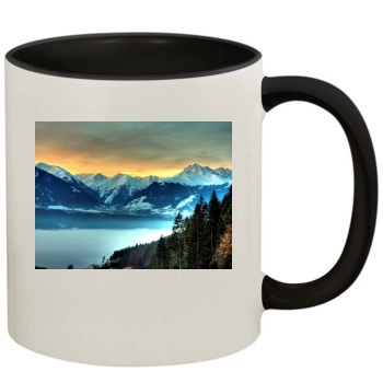 Mountains 11oz Colored Inner & Handle Mug