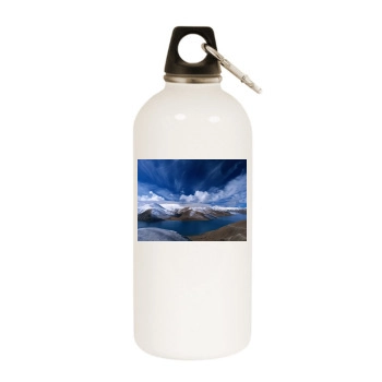 Mountains White Water Bottle With Carabiner