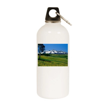 Mountains White Water Bottle With Carabiner