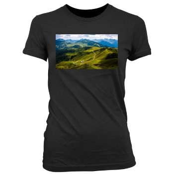 Mountains Women's Junior Cut Crewneck T-Shirt