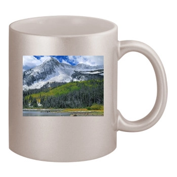 Mountains 11oz Metallic Silver Mug