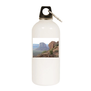 Mountains White Water Bottle With Carabiner