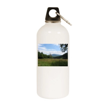 Mountains White Water Bottle With Carabiner