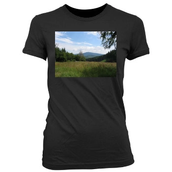 Mountains Women's Junior Cut Crewneck T-Shirt