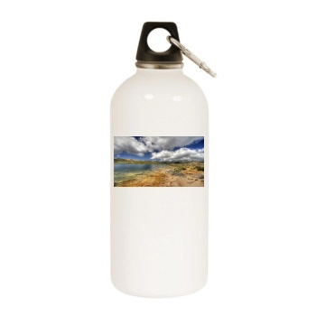 Mountains White Water Bottle With Carabiner