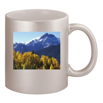 Mountains 11oz Metallic Silver Mug