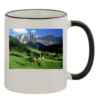 Mountains 11oz Colored Rim & Handle Mug