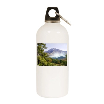 Mountains White Water Bottle With Carabiner