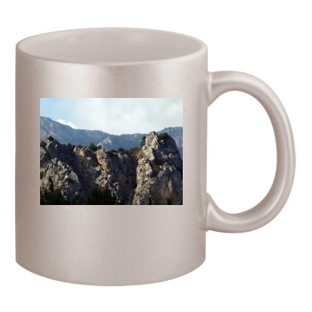 Mountains 11oz Metallic Silver Mug