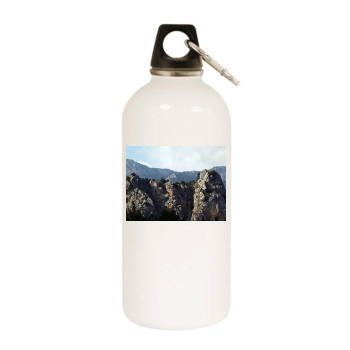 Mountains White Water Bottle With Carabiner