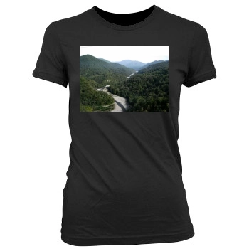 Mountains Women's Junior Cut Crewneck T-Shirt