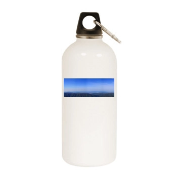 Mountains White Water Bottle With Carabiner