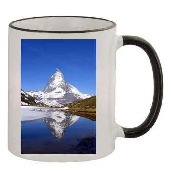 Mountains 11oz Colored Rim & Handle Mug