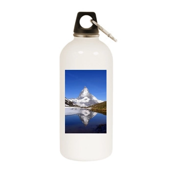 Mountains White Water Bottle With Carabiner