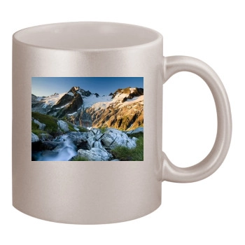 Mountains 11oz Metallic Silver Mug