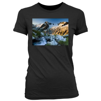 Mountains Women's Junior Cut Crewneck T-Shirt