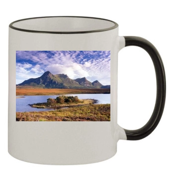 Mountains 11oz Colored Rim & Handle Mug