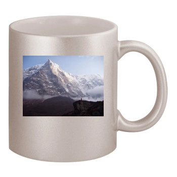 Mountains 11oz Metallic Silver Mug