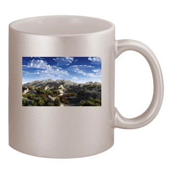 Mountains 11oz Metallic Silver Mug