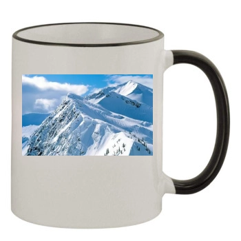 Mountains 11oz Colored Rim & Handle Mug