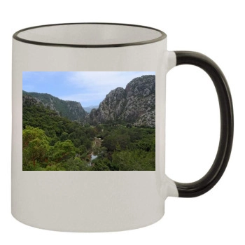 Mountains 11oz Colored Rim & Handle Mug