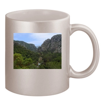 Mountains 11oz Metallic Silver Mug