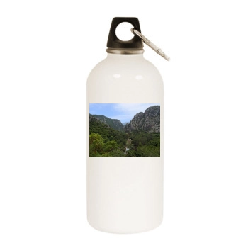 Mountains White Water Bottle With Carabiner