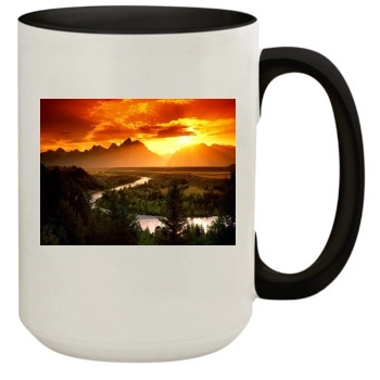 Mountains 15oz Colored Inner & Handle Mug