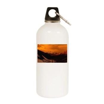 Mountains White Water Bottle With Carabiner